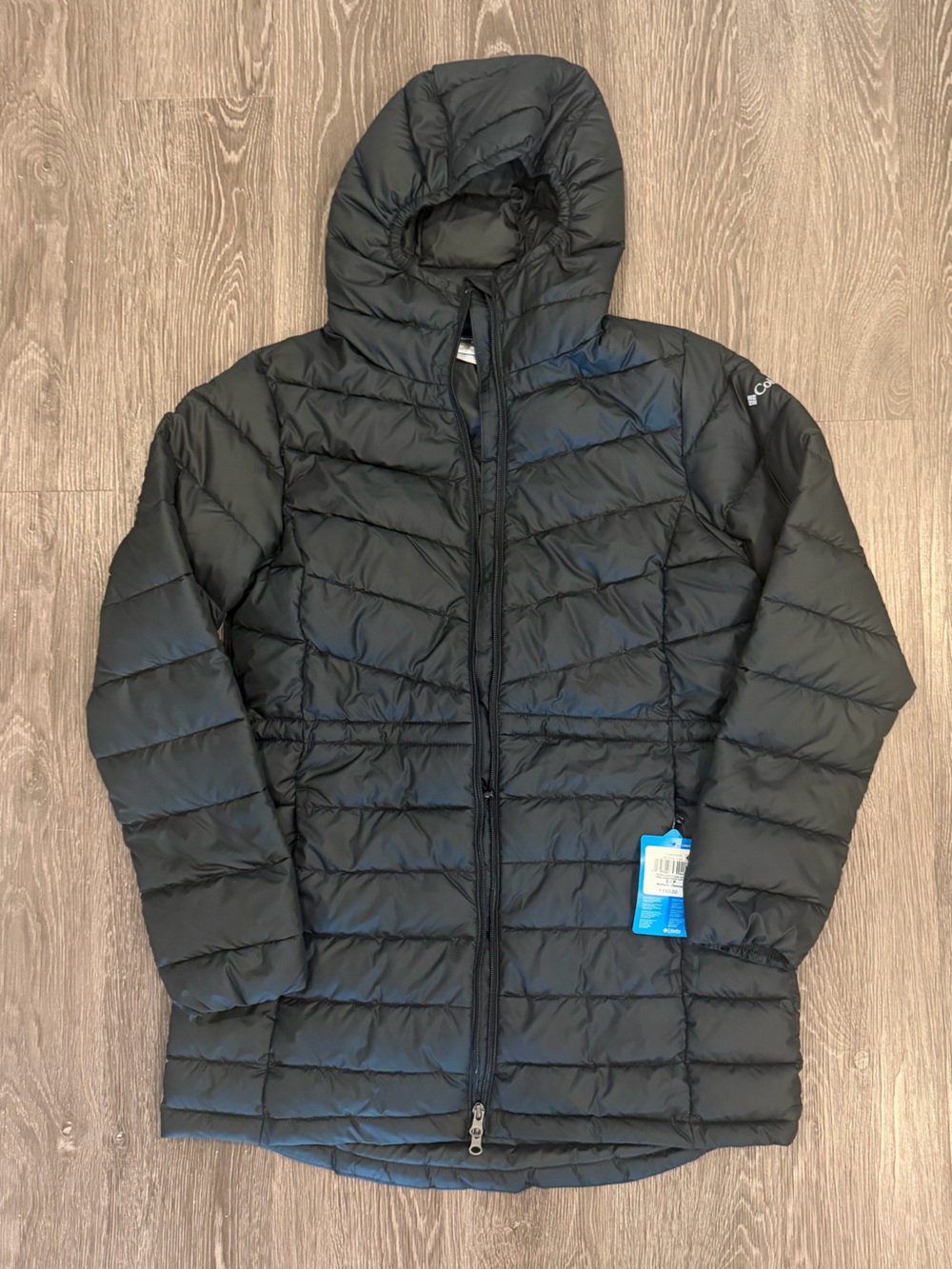 Columbia Hooded Lightweight Puffer Jacket Black Size S NWT